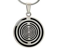 MWO Collier avec pendentif en 30 mm avec chaîne en acier inoxydable Oscillateur multi-ondes Bobine Pendentif unisexe Taille M en acier inoxydable sans pierre précieuse