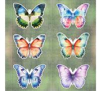 MWOOT 12 Pieces Papillon Porte Moustiquaire Magnétique Saver, Réfrigérateur Magnet, Butterfly Screen Door Magnets Protector, Mosquito Net Repair Décorative, Moustiquaire Porte Fenetre Magnétique Tips