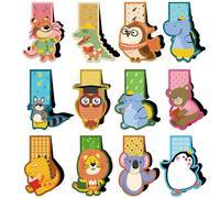 MWOOT 12 Pièces Signets pour Animaux Magnétiques,Mignonne Marqueurs de Page Magnetic Bookmarks pour Accessoires de Lecture,Marque-Pages Aimanté pour Étudiants Adultes Lecture(12 Styles)