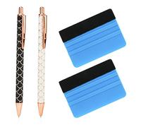 MWOOT 2 Pièces Outils de Désherbage en Vinyle Kit, Weeding Pen de Précision Rétractable, Noir Blanche Air Release Pen avec 2 Raclettes en Feutre pour Vinyle HTV Éliminer les Bulles Bricolage Camées