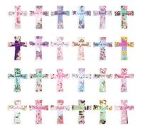 MWOOT 24 Pcs Signets Magnétiques Religieux, Marque-Pages Bibliques Chrétiens Croix, Jolis Signets Inspirants, Clips Magnétiques Floraux pour Étudiants, Lecture, Cadeaux d'Église (24 Styles, 4x5CM)