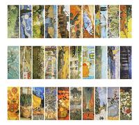 MWOOT 30 Pièces Marque-Pages en Peinture d'art de Van Gogh, Signets Créatifs de Style Rétro, Clip de Page Bookmarks pour Fournitures de Lecture(14 x 5CM, 30 Styles)