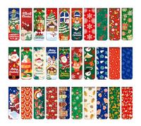 MWOOT 30 Pièces Marque-pages Magnétiques Noël, Christmas Magnet Bookmarks, Marqueurs de Pages Aimantés Père Noël Désign, Clips de Livre pour Amoureux des Livres, Étudiants, Cadeaux de Fête(2x6CM)