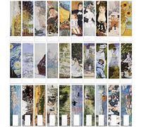 MWOOT 30 Pièces Marque-Pages Peinture Musée des Beaux-Arts, Style de Peinture D'art, Clip de Page Bookmarks pour Fournitures de Lecture (15x4cm,30 styles)