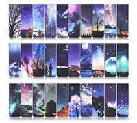 MWOOT 30 Pièces Météore Signet Magnétiques Marqueurs de Page,Ciel étoilé Marque-Pages Magnétiques, Aimant Clips Signet pour Élèves Fournitures de Lecture(2x6cm, 30 Motifs)