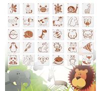 MWOOT 30 Pièces Pochoirs de Peinture pour Animaux Mignons,Painting Stencils Cute Animals Drawing Templates,Réutilisable Pochoirs Charmants pour Décors Muraux en Toile de Scrapbooking DIY (13x13cm)