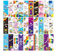 MWOOT 30 Pièces Signets en Papier Amour LGBTQ, Double-Face Pride Day Paper Bookmarks, Marque Page Papier Jour Fierté pour Amoureux des Livres, Cadeaux fête Fierté, Cadeau Gay Pride (15x4,5CM)
