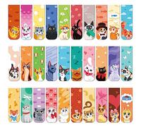 MWOOT 30 Pièces Signets pour Chats Magnétiques,Book Marks Mignonne Marqueurs de Magnetic Bookmarks pour Accessoires de Lecture,Marque-Pages pour Étudiants Enfants Adultes Lecture(30 Modèles, 2x6cm)
