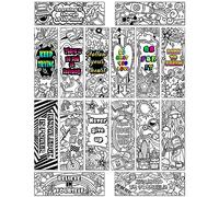 MWOOT 32 Pièces Marque-Pages en Papier Inspirants,Color Your Own Marque Page Papier,Coloring Signets Double Face Paper Bookmarks,Book Mark pour Étudiants Enfants Adultes Lecture(32 Modèles, 15x5cm)