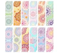 MWOOT 36 Pièces Marque-Pages Mandala en Papier, Signets Clip de Page, Marque-page Fleur Mandala, Double-Face Paper Bookmark Accessoires Livre pour Lecture (15x4 CM)