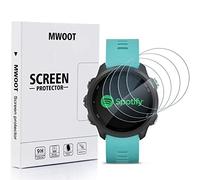 MWOOT 4 Pièces Écran Protecteur Compatible avec Garmin Forerunner 45 45S 55 245 245 Music et Approach S60 S40 Verre Trempé, 9H Dureté Anti Rayures Verre Protecteur pour Écran Protection Smartwatch