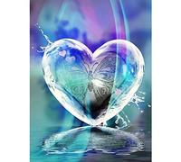 MWOOT 5D Cristal Coeur Forme Papillon Diamant Peinture Kit,DIY Crystal Heart Butterfly Diamond Art Painting Set,Complet Forage Broderie Point Croix Strass par Numéro pour Adultes Enfants Décor,30x40CM