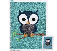 MWOOT 5D Enfants Diamant Peinture Kit, DIY Diamond Pasted Painting Strass Point de Croix Peinture Broderie Craft pour Murale de Salon Décoration et Cadeaux (15x20CM)- Hibou
