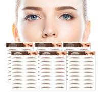 MWOOT 6 Feuilles Autocollants de Sourcils 4D Patch,4D Eyebrow Tattoos Stickers Autocollant Bionique pour Sourcils,Faux Sourcils Pochoirs Tatouage Imperméable pour Femmes(Brun-05)