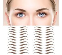 MWOOT 6 Feuilles Autocollants de Sourcils 4D Patch,Eyebrow Tattoos Stickers Autocollant Bionique pour Sourcils,Faux Sourcils Pochoirs Tatouage Imperméable pour Femmes (Brun-10)