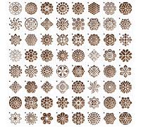 MWOOT 64 Pièces Mandala Dot Painting Stencils,DIY Peinture Plastique Drawing Scale Templates,Réutilisable Pochoirs Accessoire Peinture pour Décoration Mural Roche Pierre Tissu Bricolage(7.62x7.62CM)