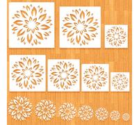 MWOOT 7 Pièces Pochoir Mandala Fleur, 7 Dimensions Pochoir Mandala de Peinture, Stencils pour Peinture DIY, Modèles Réutilisables en Plastique pour Décoration Murale, Roche, Pierre et Tissu, 8-20 CM