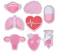 MWOOT 8 Pièces 240 Feuilles Notes Adhésives Infirmière Sticky Notes, Cadeau Infirmier, Blocs-Notes Autocollants à Thème Médical pour Enregistrements, Pads Mémo pour l'Hôpital, l'École, Bureau