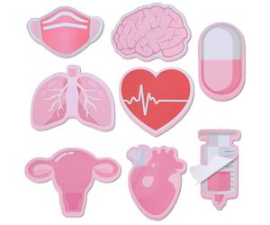 MWOOT 8 Pièces 240 Feuilles Notes Adhésives Infirmière Sticky Notes, Cadeau Infirmier, Blocs-Notes Autocollants à Thème Médical pour Enregistrements, Pads Mémo pour l'Hôpital, l'École, Bureau