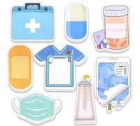 MWOOT 8 Pièces 240 Feuilles Notes Adhésives Infirmière Sticky Notes, Cadeau Infirmiere, Blocs-Notes Autocollants à Thème Médical pour Enregistrements, Pads Mémo pour l'Hôpital, l'École, Bureau