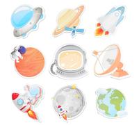 MWOOT 9 Pièces Notes Autocollantes Spatiales, Drôles Blocs Notes Adhésives à Thème Planète Astronaute, Sticky Memo Pads Fournitures de Bureau École, Cadeaux pour Passionnés d'Astronomie