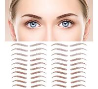 MWOOT Autocollants de Sourcils 4D Patch,6 Feuilles Eyebrow Tattoos Stickers Autocollant Bionique pour Sourcils,Faux Sourcils Pochoirs Tatouage Imperméable pour Femmes(Brun,08)
