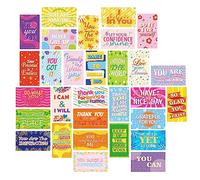 MWOOT Lot de 90 Cartes de Notes avec Citation de Motivation, Cartes de Vœux d'Encouragement pour Cadeaux Scolaires, Mini Encouragement Quote Cards (30 Styles)