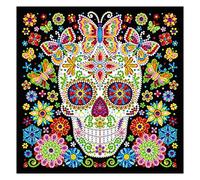 MWOOT Lumineux Kit de Peinture Diamant 5D DIY, Bricolage Paons Strass Diamond Art Painting Broderie Point De Croix Diamant Arts Craft pour Home Décoration Murale(30 x 30CM),Crâne