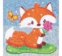 MWOOT Renard Mignon Diamant Peinture,5D DIY Bricolage Cristal Diamond Art Painting,Peinture par Numéro Set für Home Murale Arts Crafts Décoration,Diamant Peinture pour Débutants Kits(15x15cm)