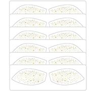 MWOOT Tatouages Yeux, 6 Paires(12 Pièces) Autocollants à Paillettes Yeux pour Femmes,Jaune