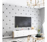 mwpqbd Papier peint non tissé 3D en velours de haute qualité avec lignes géométriques nordiques modernes minimalistes à rayures verticales pour salon, arrière-plan TV (gris argenté 98502)