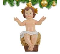 Mwqpgyh Bébé Jésus | Statue de bébé Jésus en résine, décorations de crèche catholique, ornement miniature pour table de Noël, maison, bureau, église, vacances, famille