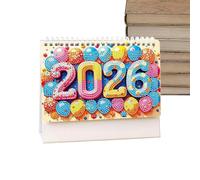 Mwqpgyh Calendrier De Bureau,Calendriers Artistiques à Strass Peints - Agenda Mensuel À Feuillets 2026 Pour Maison École Bureau Famille Enseignants Amis