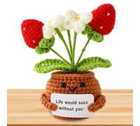 Mwqpgyh Fleurs de Soutien émotionnel de 13 cm avec Carte d'encouragement - Crochet Positif au Crochet Amusant, Soutien émotionnel, en Peluche, Fleurs en Peluche Amusantes et positives
