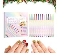 Mwqpgyh Stylos pour vernis à ongles | 12 couleurs de manucure Graffiti Design Marqueur | Stylos à ongles graffiti - Pour petite amie, adulte, adolescent, mère, famille, amis, Noël, Nouvel An
