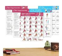 Mwqpgyh Tableau de yoga sur chaise pour personnes âgées | Poster de gymnastique assise, 11 pièces, sans perçage, pour Pilates, perte de poids, maison, salle de sport, lieu de travail, intérieur
