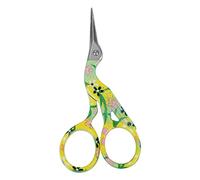 Mwrode Ciseaux à Coudre en Forme De Grue, Mini Ciseaux à Broder Colorés, Petits Ciseaux Artisanaux Vintage pour L'artisanat, Travaux D'aiguilles en Acier Au Carbone(Fleur Verte Sol Jaune)