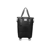 MWSHIYUQING Valise Pliable avec Roulette Roues Extensibles Et Amovibles, Travel Bag ImperméAble, RéSistant à l'usure, Sac De Voyage Convient pour Faire du Shopping,Black