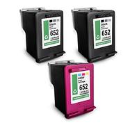 MWT Lot de 2 cartouches d'encre compatibles avec HP 652 DeskJet Ink Advantage 3788 - Remplace 652 BK - Noir