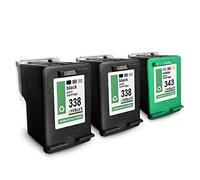 MWT Lot de 3 cartouches d'encre compatibles avec HP H470, remplace les cartouches d'encre HP 337+343 CMYK