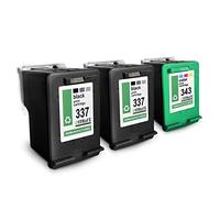 MWT Lot de 3 cartouches d'encre compatibles avec HP K7103 K7108 - Remplace les cartouches HP 337+343 CMYK - Noir, bleu, rouge, jaune