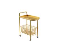 MWUCAIXIA Chariot de cuisine Chariot de rangement Table de chevet simple Mini table basse mobile Chariot de rangement Chariot de cuisine et de salle de bain (couleur : gris, taille : 1 pièce) (doré 1