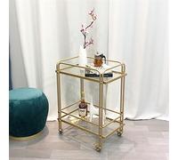 MWUCAIXIA Chariot de style européen Hôtel boissons et camions de nourriture Chambre à coucher Chariot à thé Idle Ho Dining Side Wine Rack (couleur : A, taille : 60 x 35 x 75 cm) (A 60 x 35 x 75 cm)