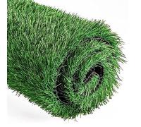 MWUCAIXIA Gazon artificiel réaliste de 15 mm d'épaisseur pour intérieur ou extérieur, jardin, pelouse, balcon, tapis de gazon synthétique épais pour animaux de compagnie - Vert armée (1 x 1)