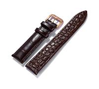 MWxpoSediR Bracelet de montre universel 16 mm/18 mm/20 mm/22 mm - Texture crocodile - Cuir de vache pleine fleur - Boucle ardillon en acier inoxydable - Bracelet de rechange classique (type 6, 18 mm)
