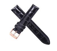 MWxpoSediR Bracelet universel de 24/23/22/20/19/18/17/16/15/14/13/12 mm avec fermoir en acier inoxydable confortable et respirant pour homme (or rose, grain noir, 22 mm)