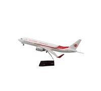 MWYFFB Collection Modèle Avion Présentoir d'avion en Alliage pour Modèle Boeing B737-800, Base Air Algérie, Collection Adulte, 47 Cm(with Light)