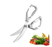 MWZBTG Ciseaux de Cuisine, 2 en 1 avec Casse-Noix et Ciseaux pour Aliments, Multifonction Acier Inoxydable Robustes pour Préparation Poisson Crevettes Barbecue