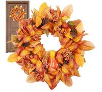 MWZBTG Couronne d'automne,Couronne de 50 cm à la Baies et Érable pour Porche | Décoration Saison Automne Fête Récolte,Décorateurs Maison Mur Manteau Fenêtre Porte