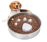 MWZBTG Distributeur Anti-Glouton pour Chien | Gamelle pour Chiens Qui Mangent Trop Vite - INOX Antidérapant avec Interactive Prévenant L'Étouffement pour Éducation des Chiots
